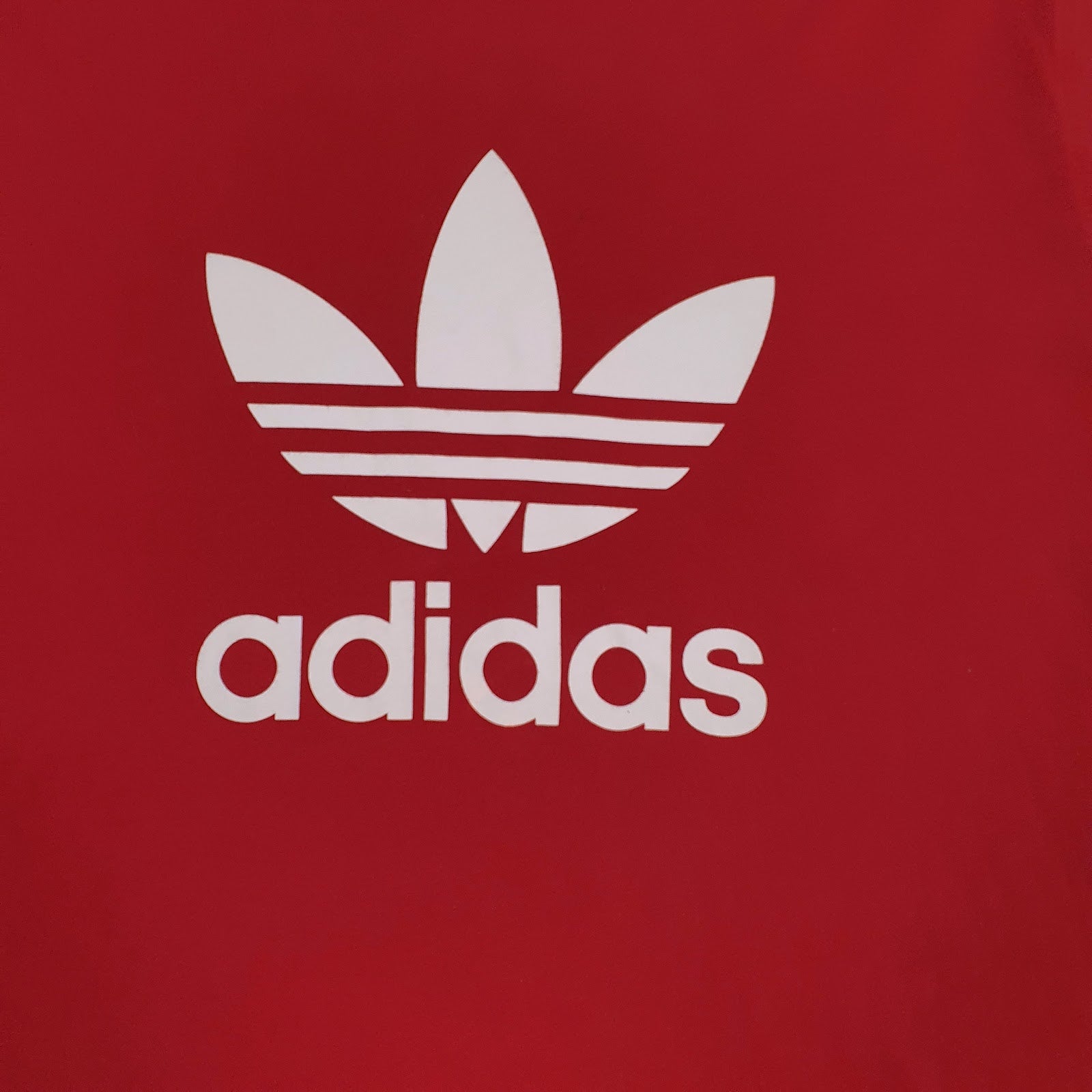 Mens Red Adidas Spellout  T Shirt