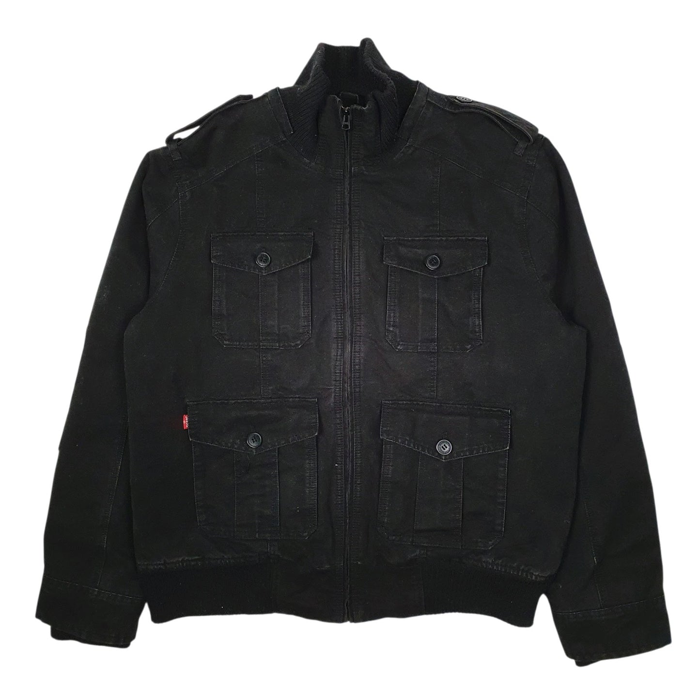 Mens Black Levis Military Bomber Workwear  Coat