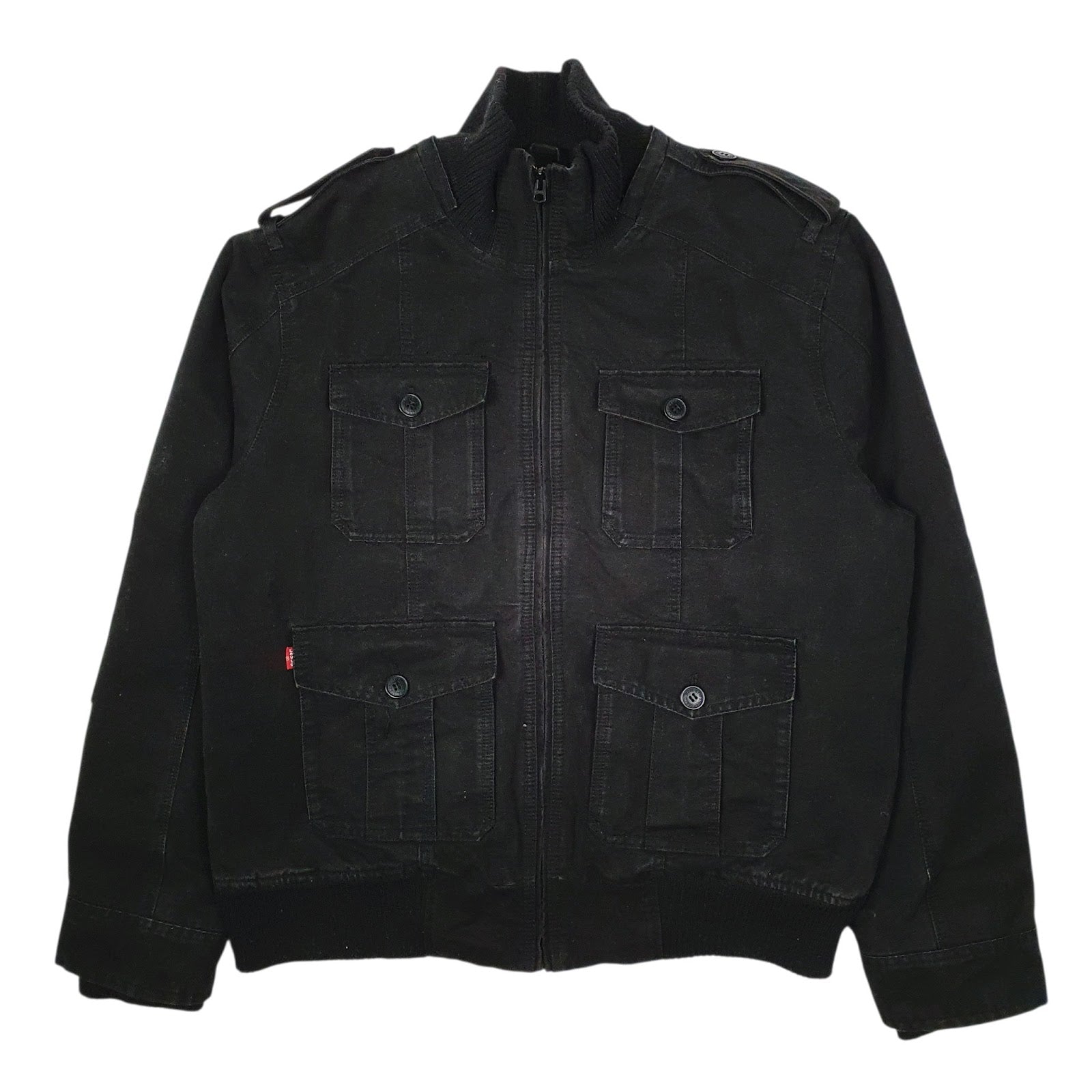 Mens Black Levis Military Bomber Workwear  Coat