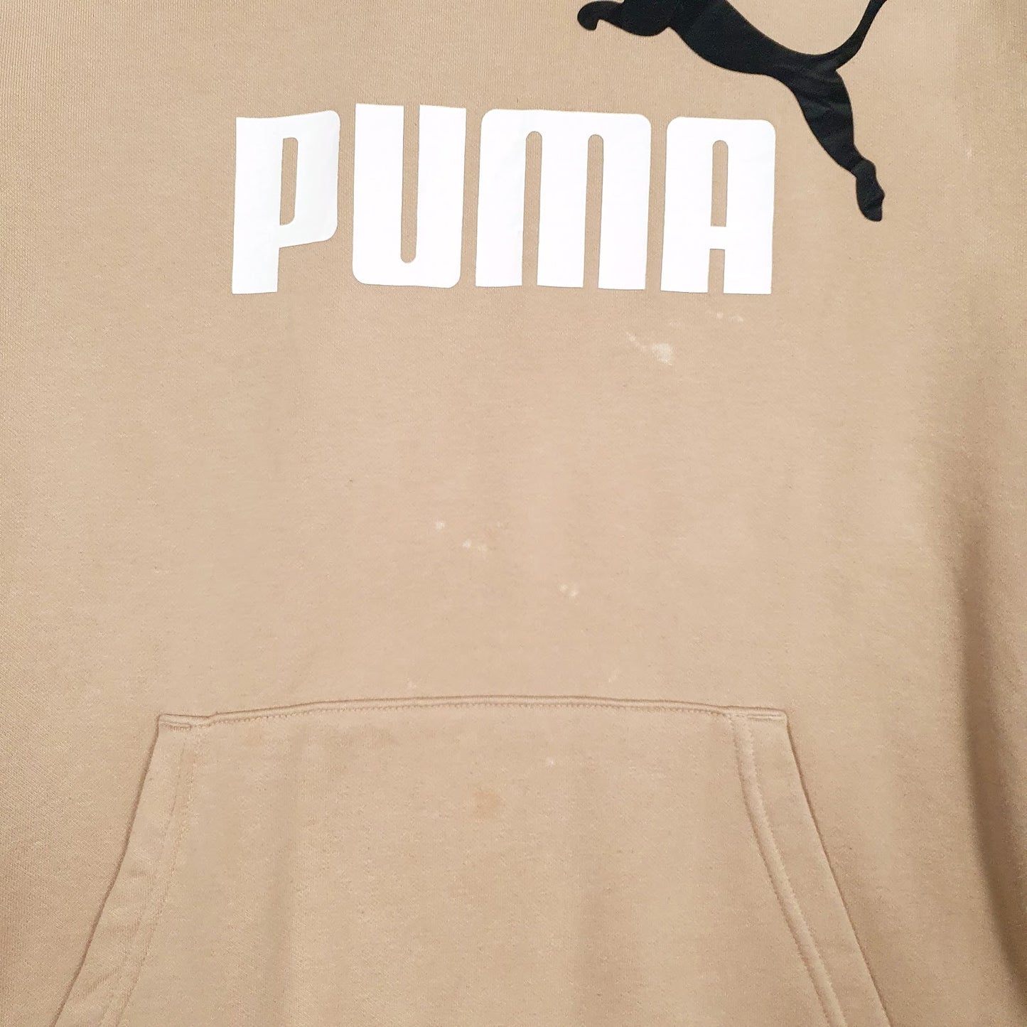 Mens Brown Puma Spellout Hoodie Jumper