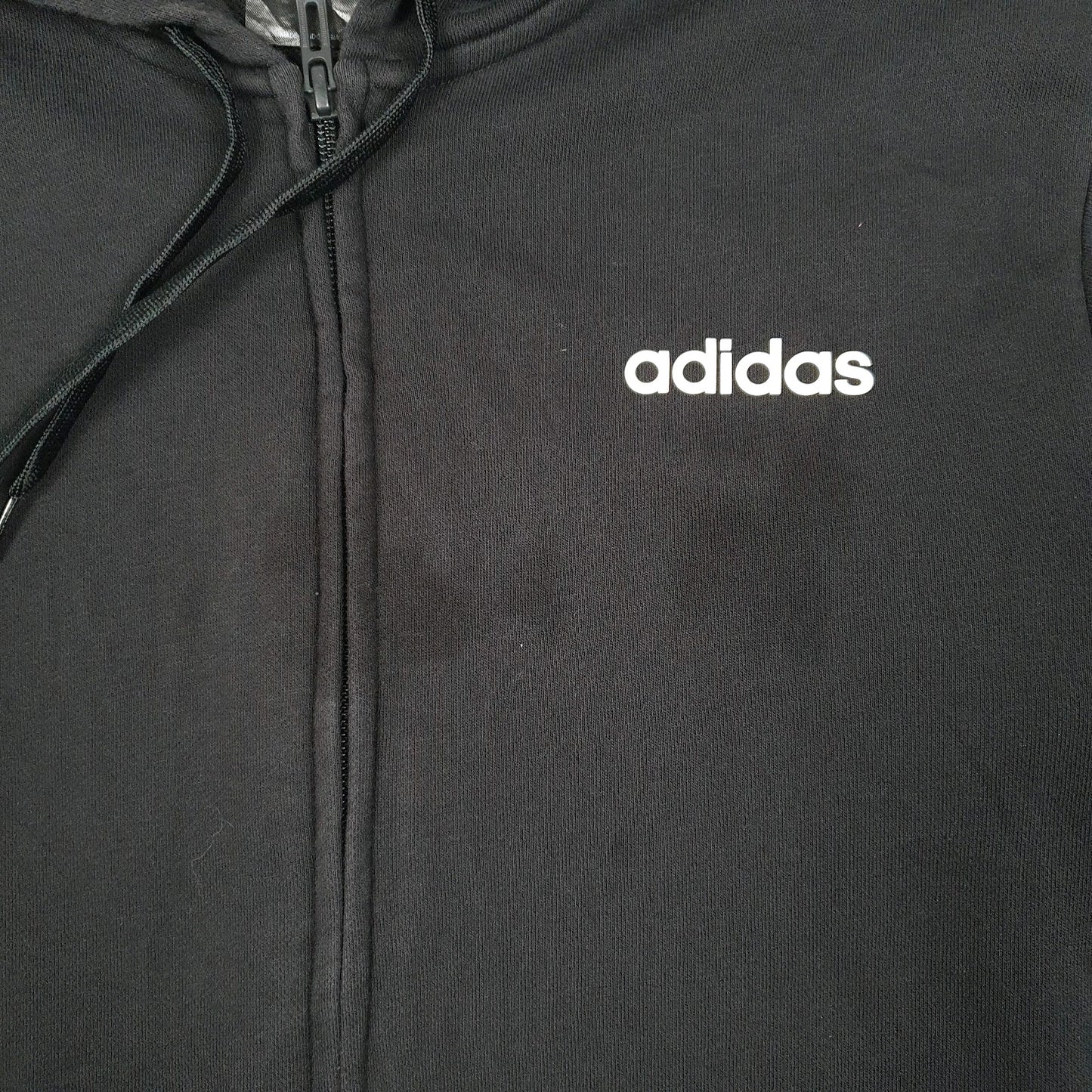 Mens Black Adidas Hoodie Full Zip Jumper