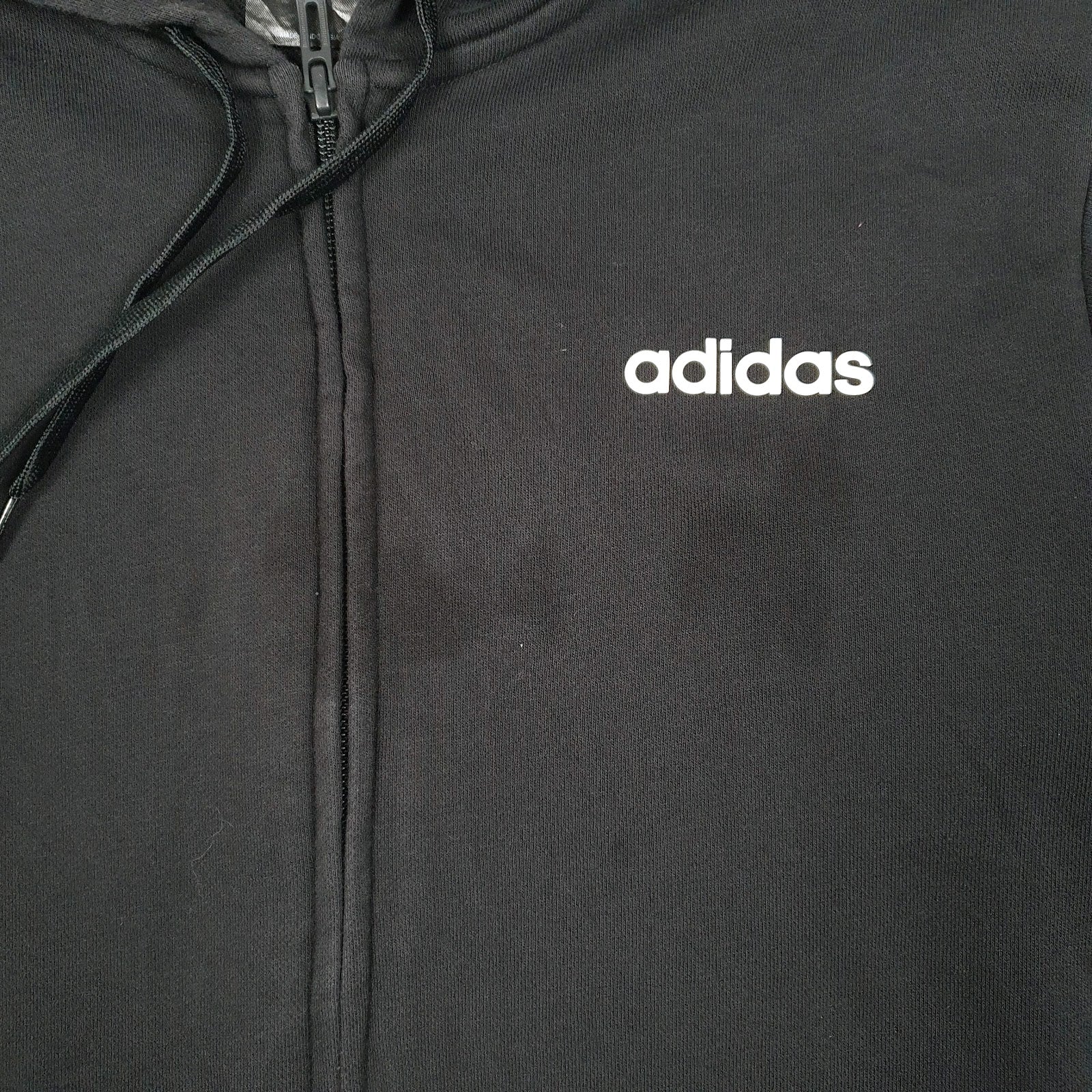 Mens Black Adidas Hoodie Full Zip Jumper