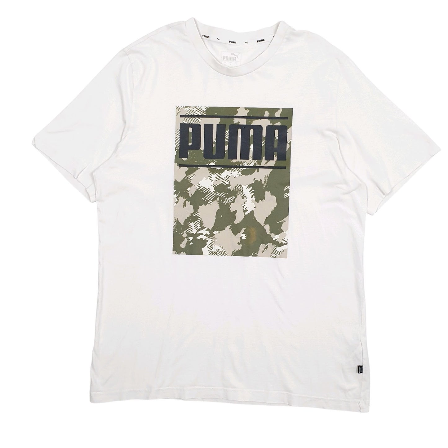 Mens White Puma  Short Sleeve T Shirt
