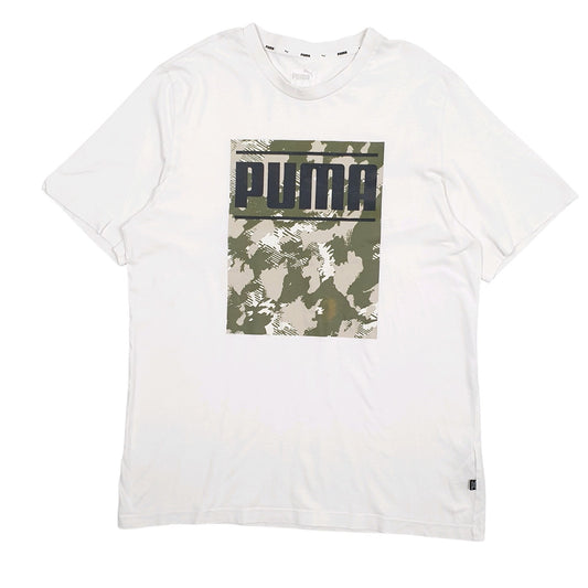 Mens White Puma  Short Sleeve T Shirt