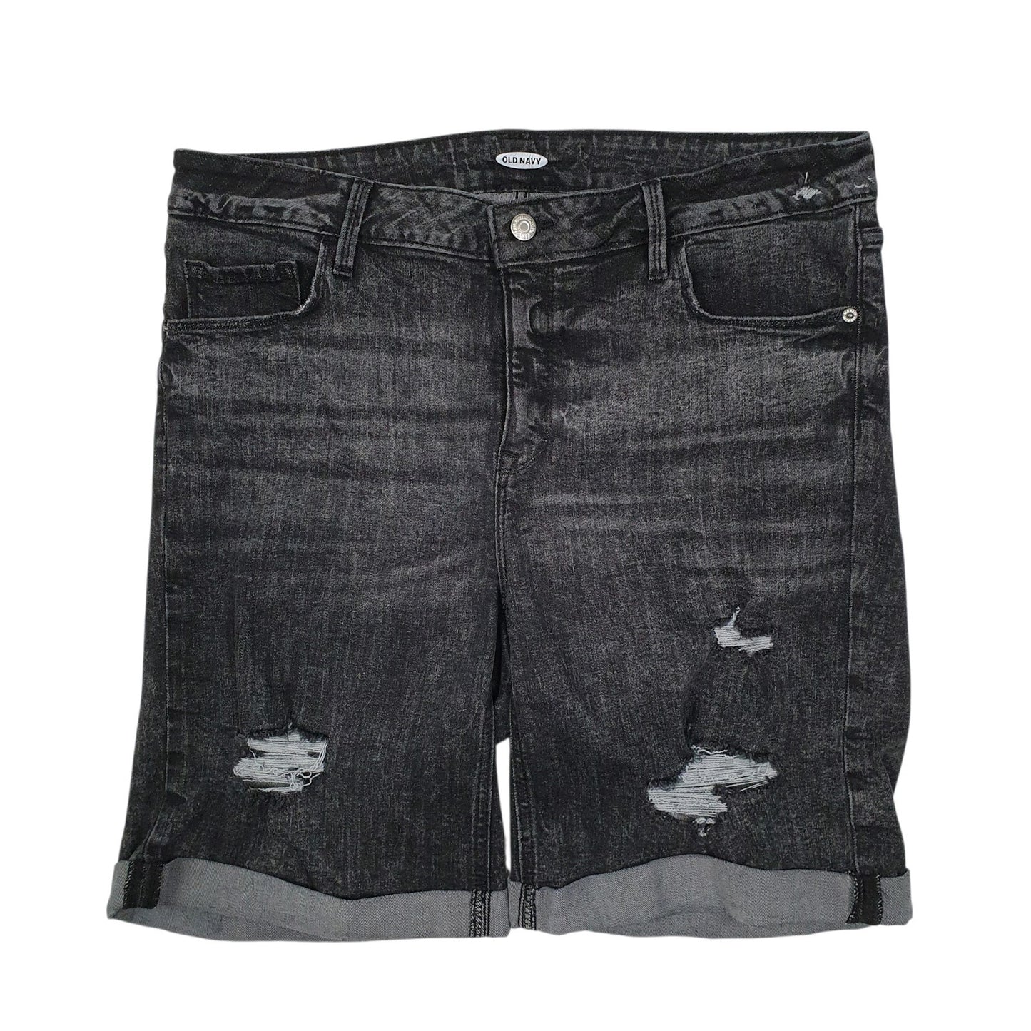 Womens Grey Old Navy Distressed UK18 Denim Shorts