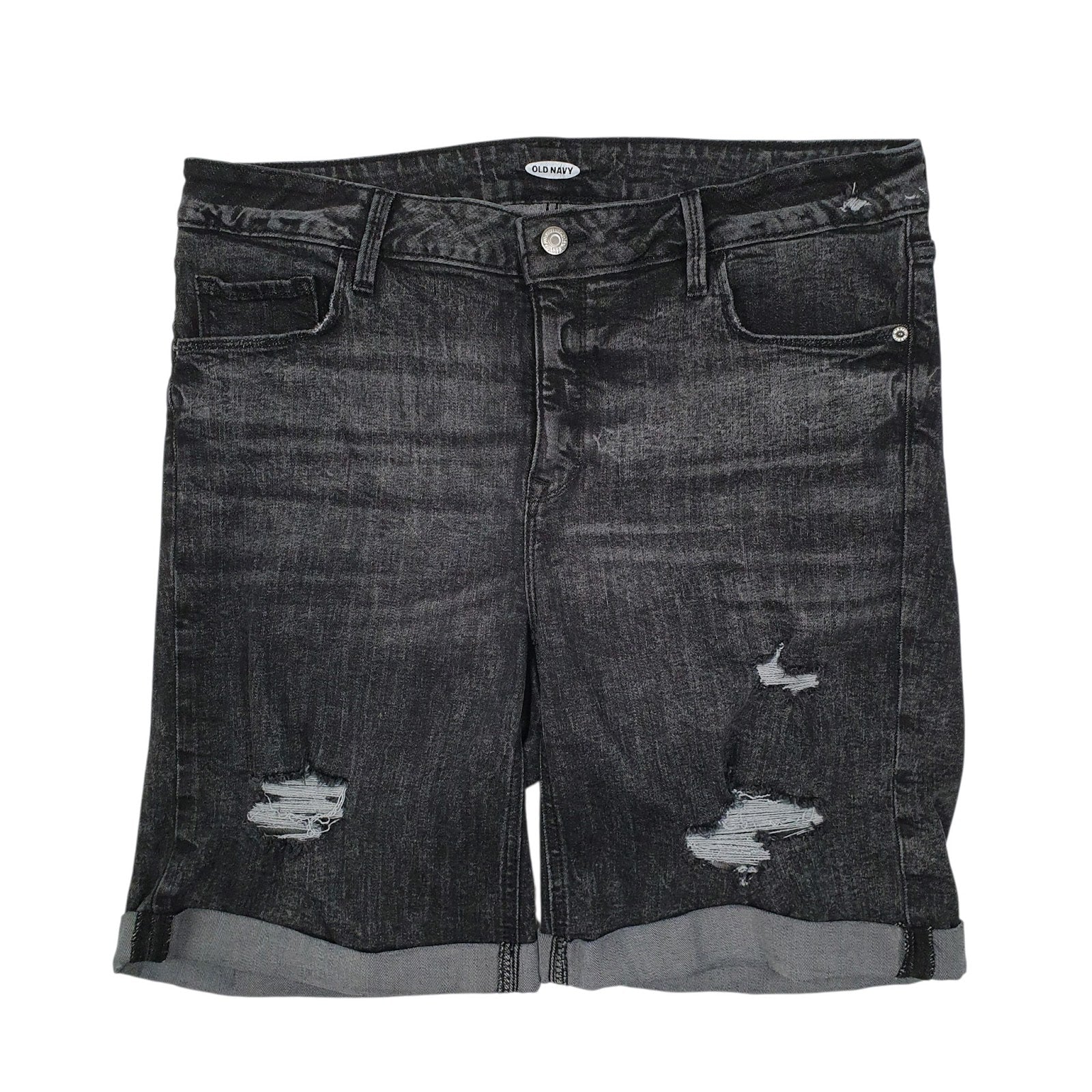Womens Grey Old Navy Distressed UK18 Denim Shorts