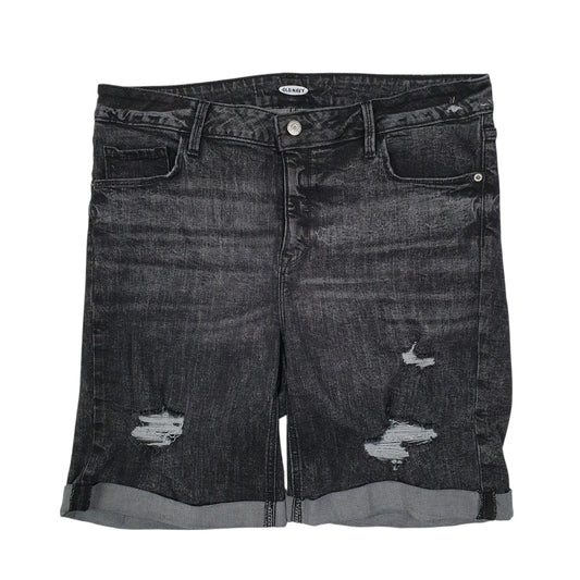 Womens Grey Old Navy Distressed UK18 Denim Shorts