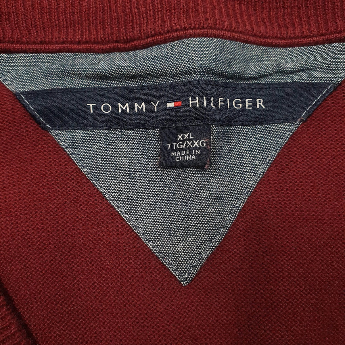 Womens Red Tommy Hilfiger  V Neck Jumper