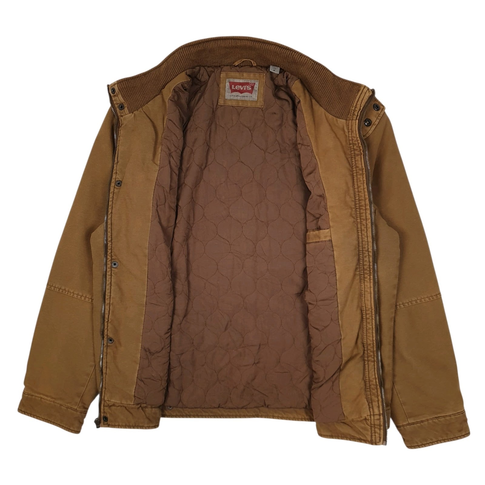 Mens Brown Levis Bomber Quilt Lined  Coat