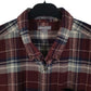 Mens Burgundy Eddie Bauer Heavyweight Plaid Flannel  Shirt