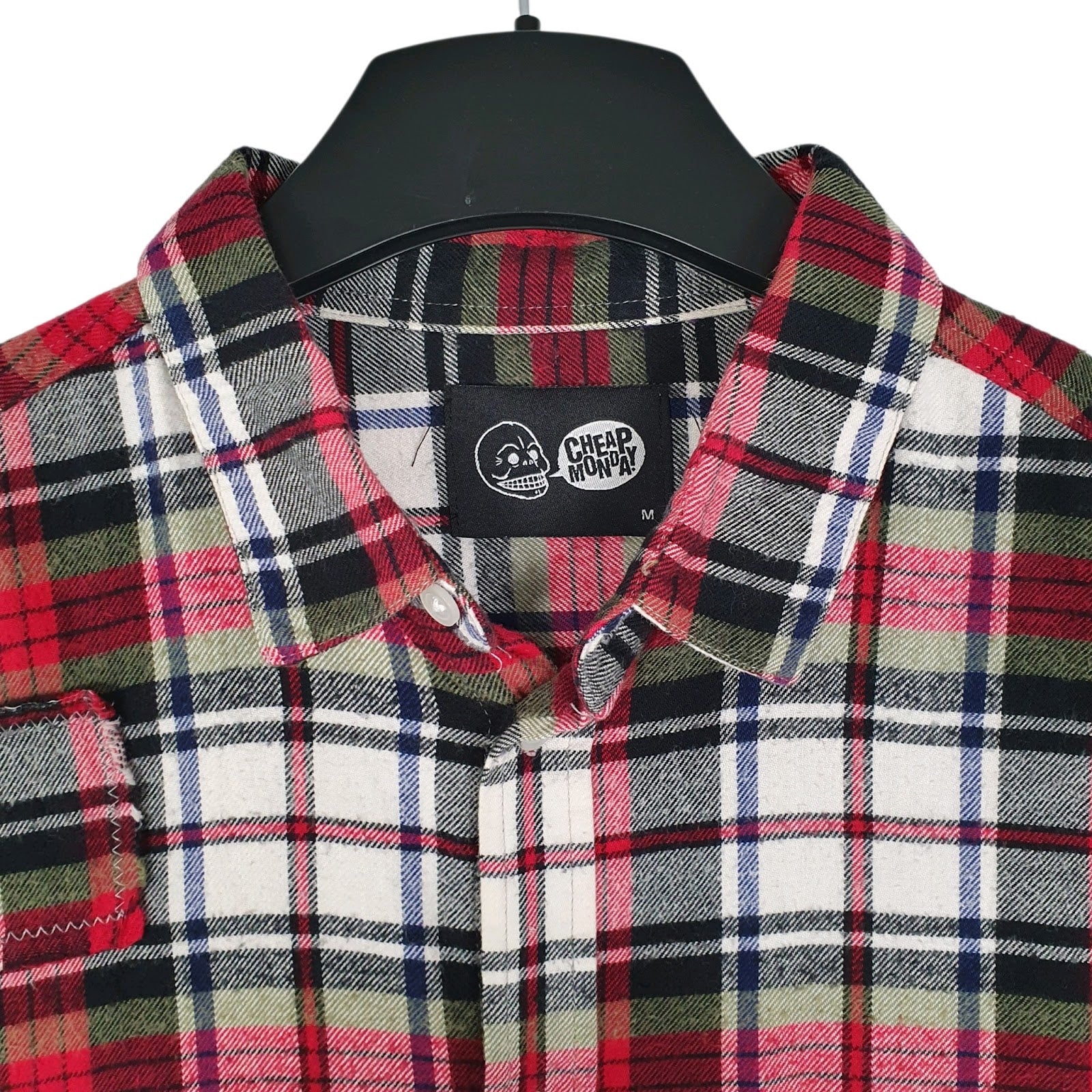 Mens Red Cheap Monday Plaid Flannel  Shirt