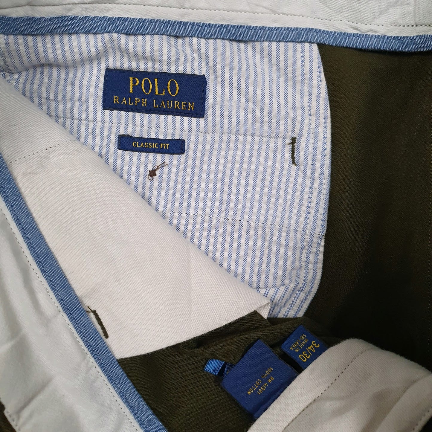 Mens Green Polo Ralph Lauren Classic Fit  Trousers