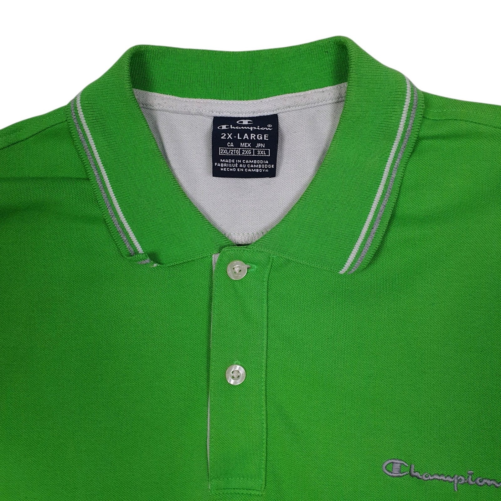 Mens Green Champion   Polo Shirt