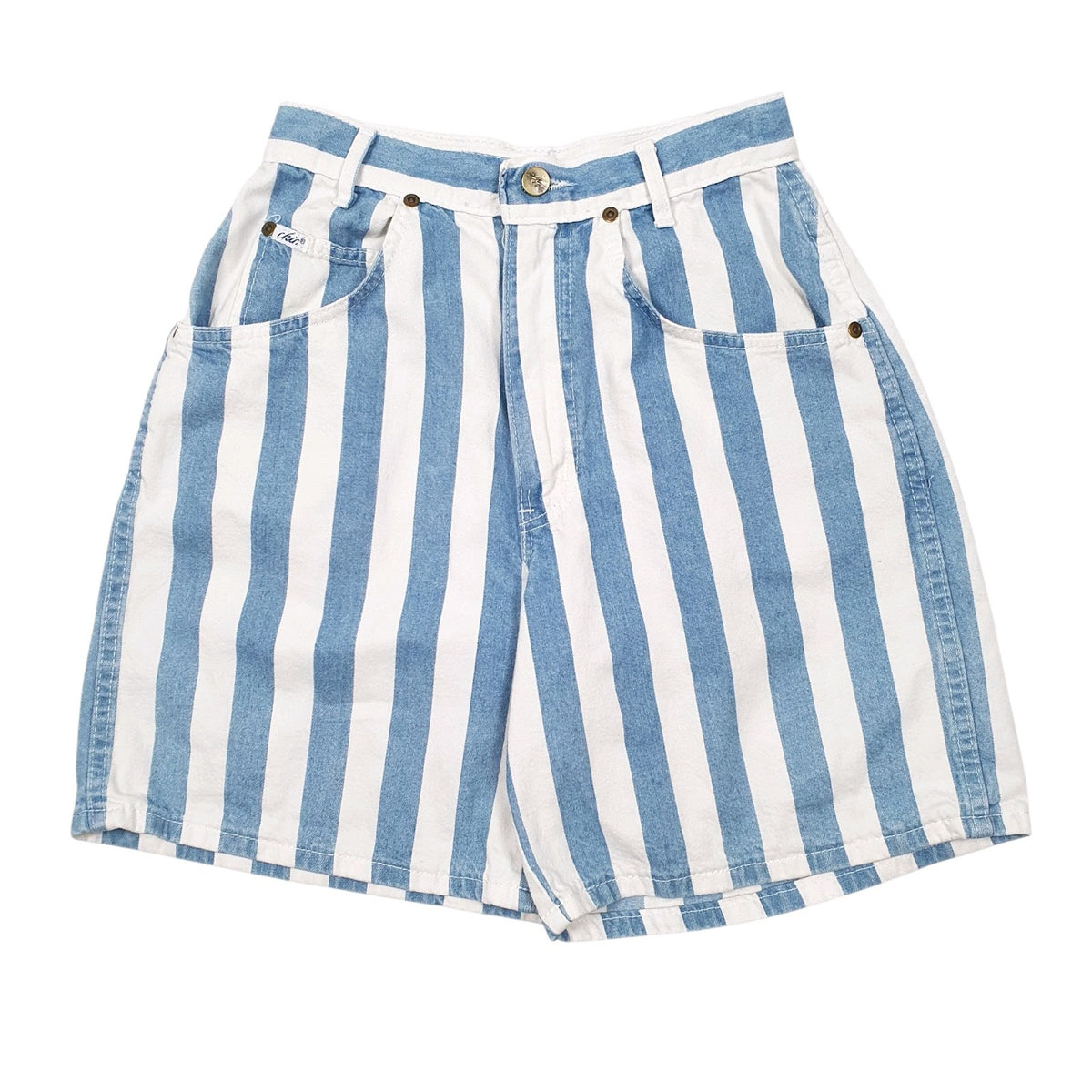 Womens Blue Chic Vintage Made In U.S.A Chino Shorts