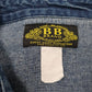 Mens Blue BB Brand Pearl Snap  Shirt