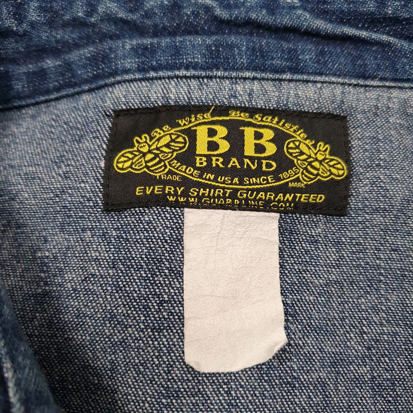 Mens Blue BB Brand Pearl Snap  Shirt