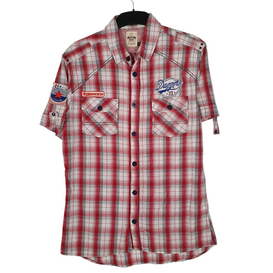 Mens Red Urban Behaviour Western Short Sleeve Shirt