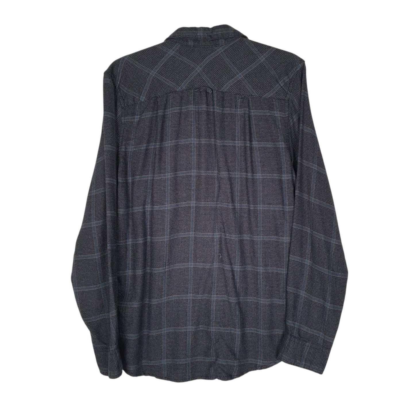 Mens Grey Kenneth Cole Flannel Plaid  Shirt