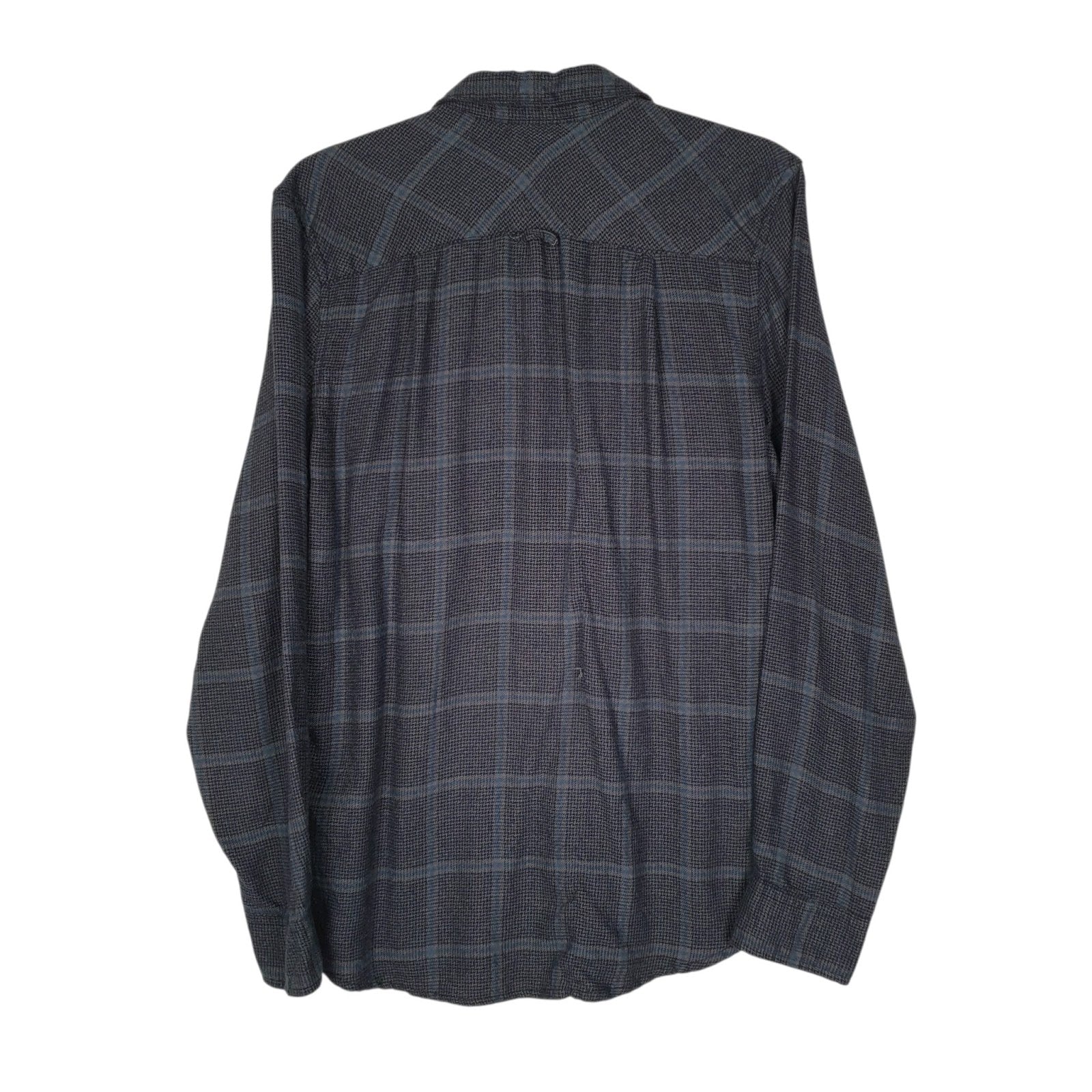 Mens Grey Kenneth Cole Flannel Plaid  Shirt