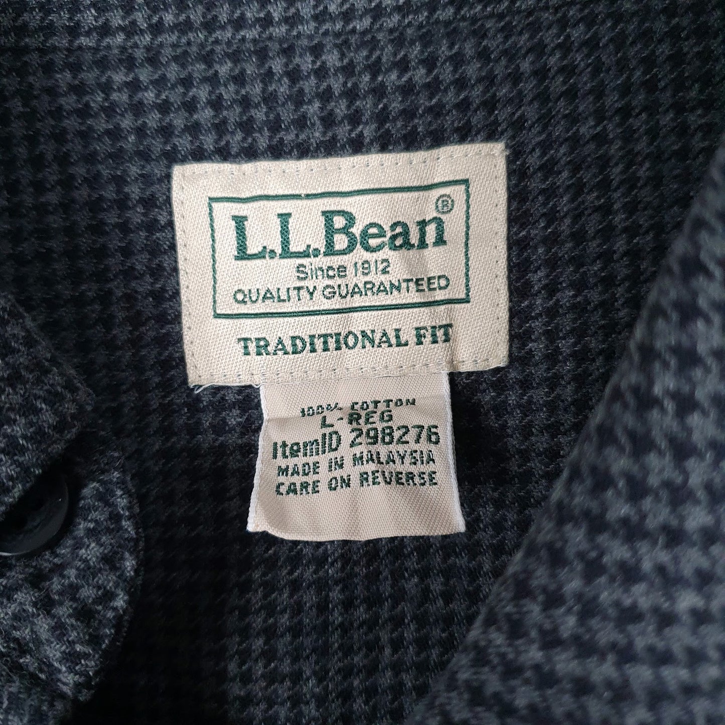 Mens Grey L.L.Bean Flannel  Shirt