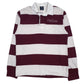 Mens White Charles River Rugby Long Sleeve Polo Shirt