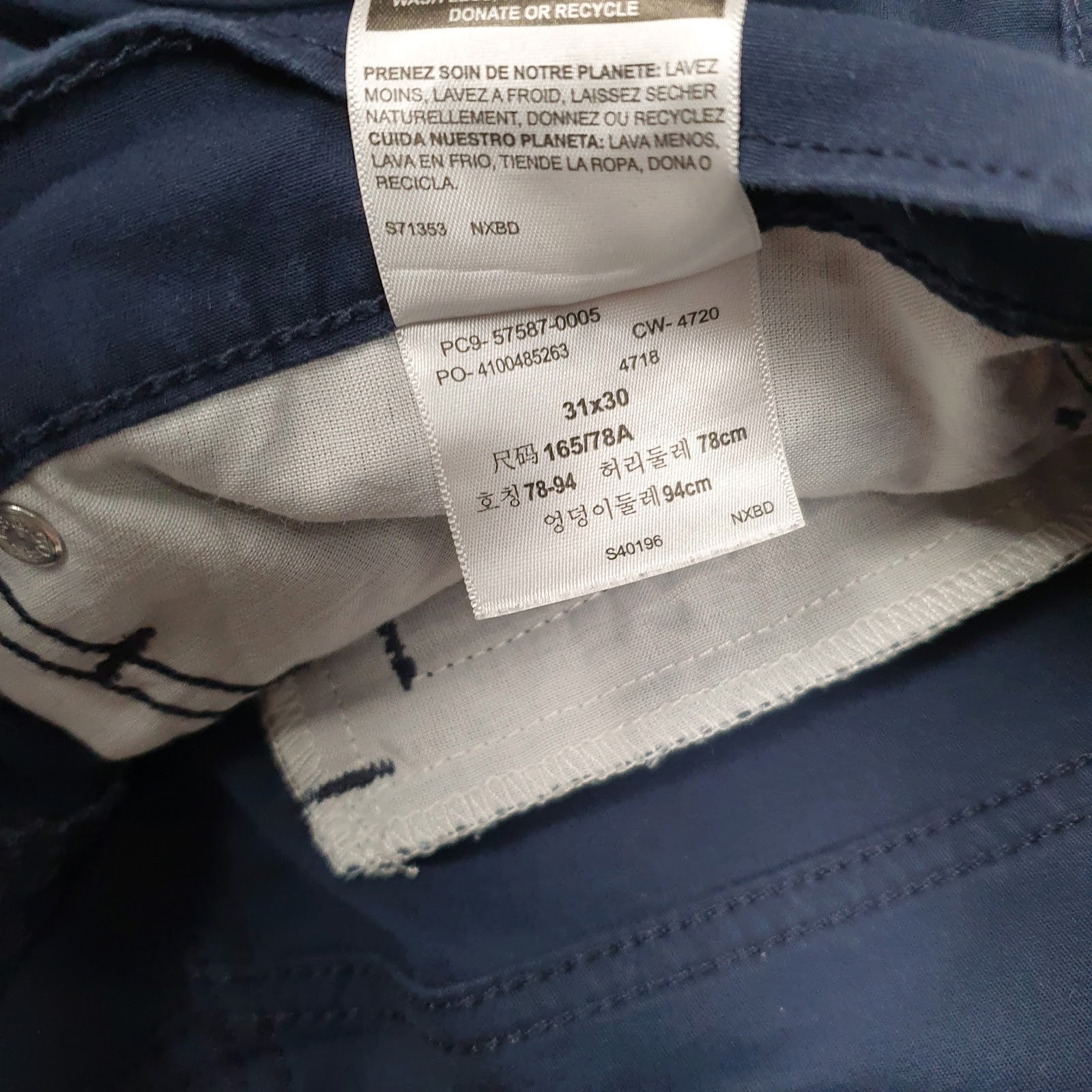 Mens Navy Levis   Trousers