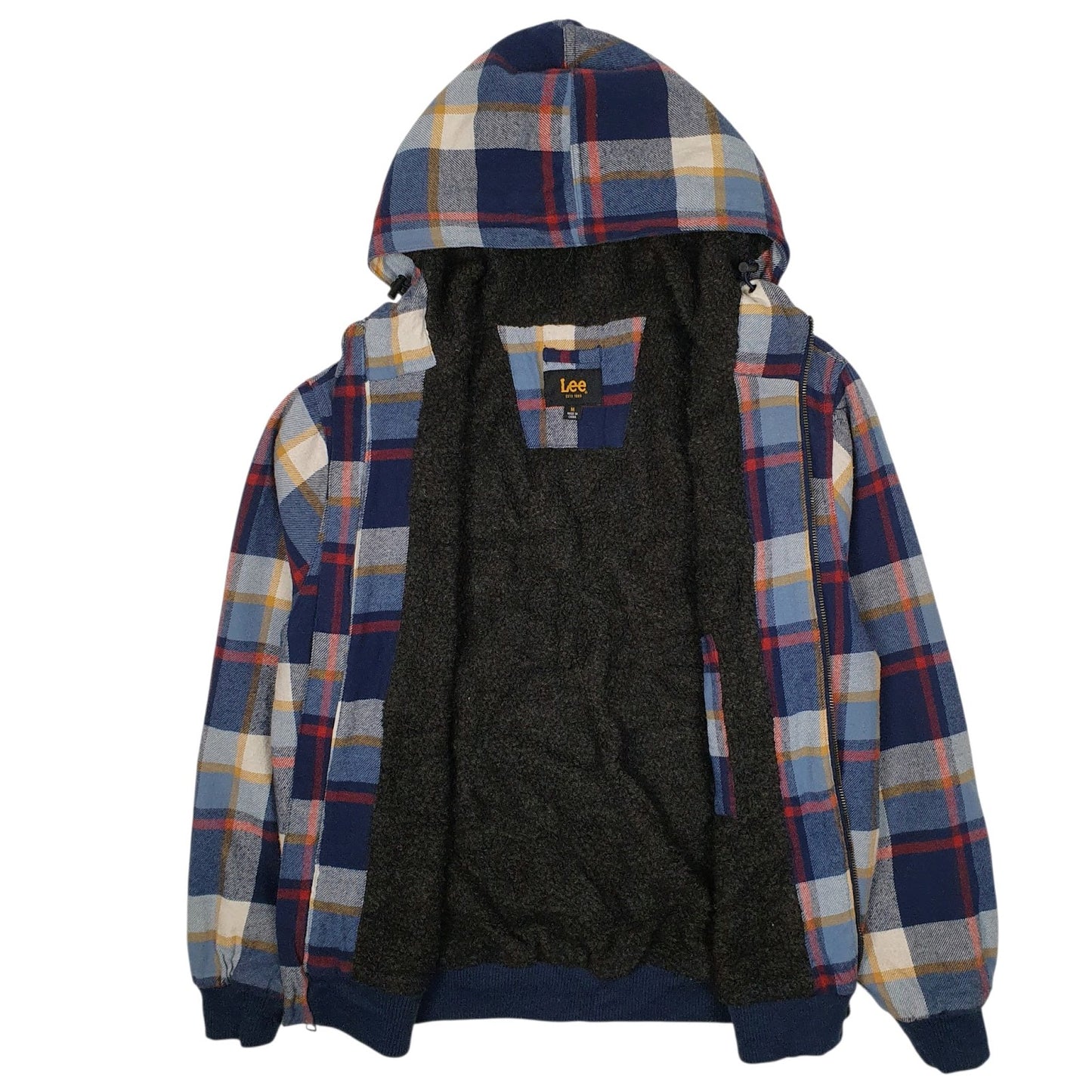 Mens Blue Lee Active Sherpa Lined Hoodie  Coat