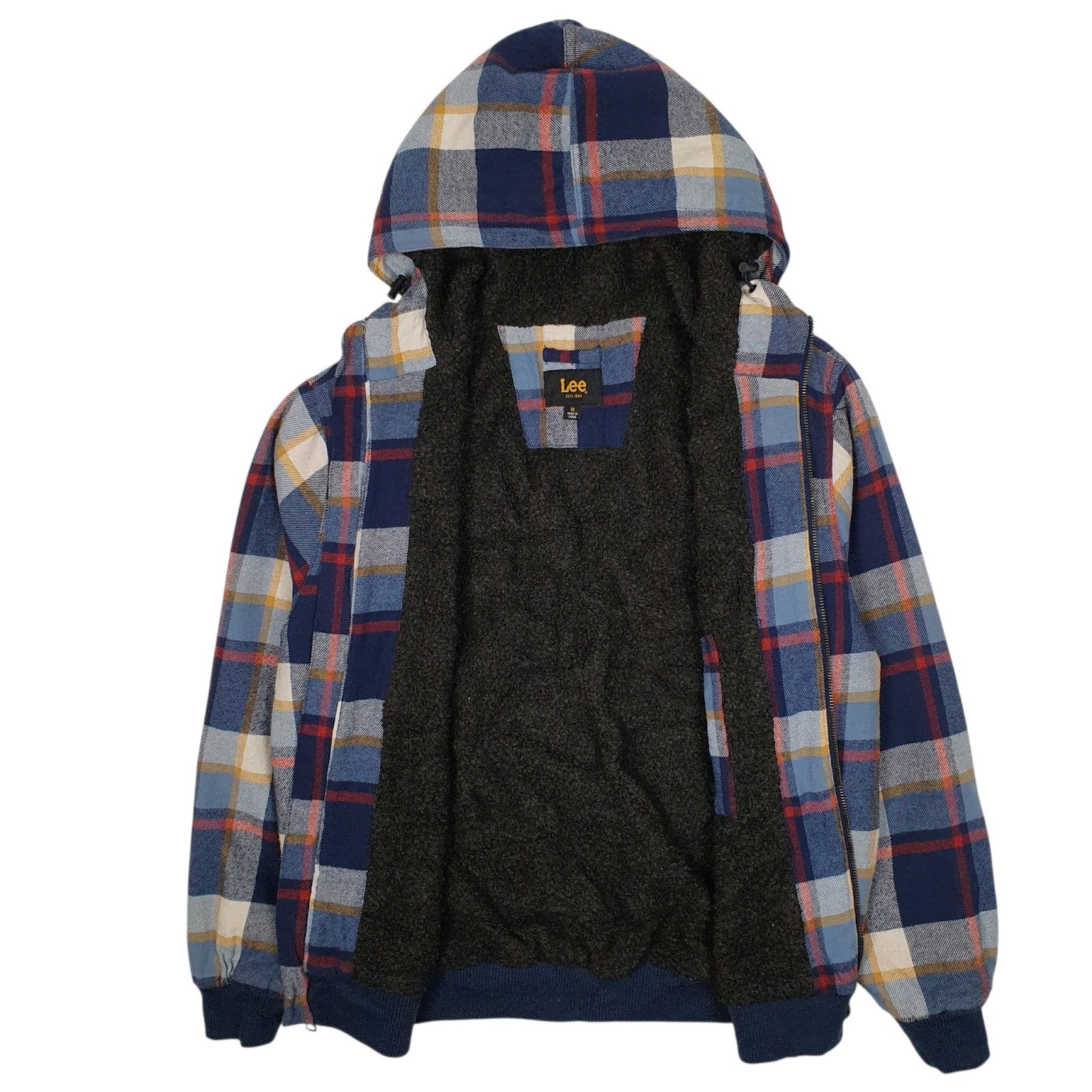 Mens Blue Lee Active Sherpa Lined Hoodie  Coat