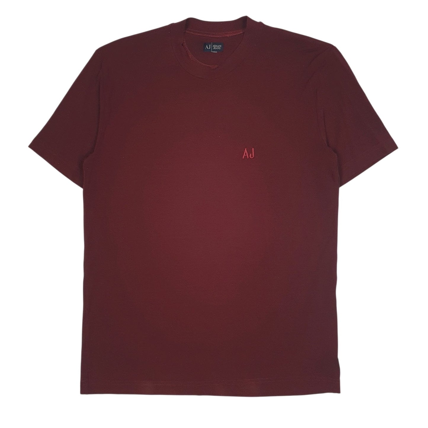 Mens Burgundy Armani  Short Sleeve T Shirt