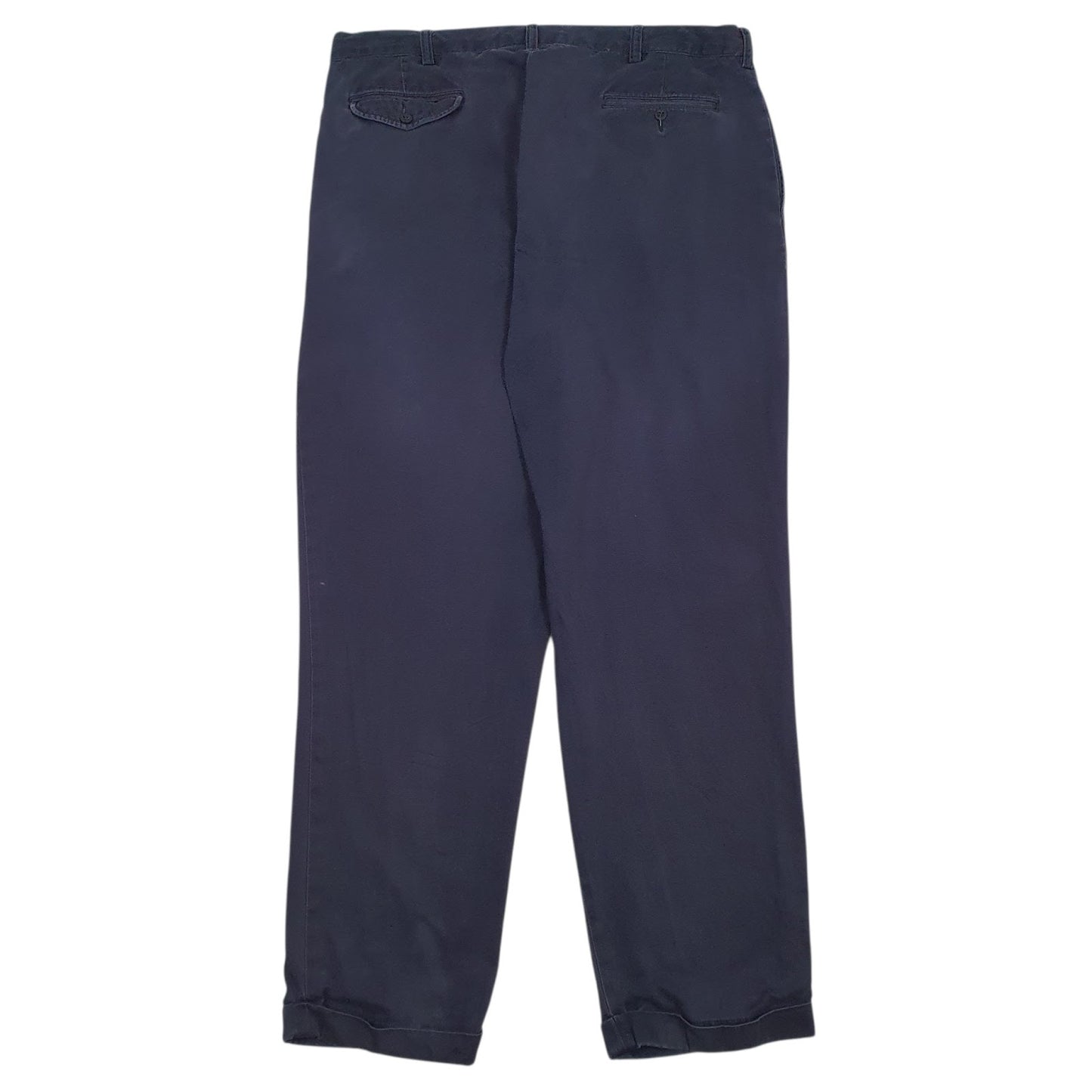 Mens Navy Polo Ralph Lauren Pleated  Trousers