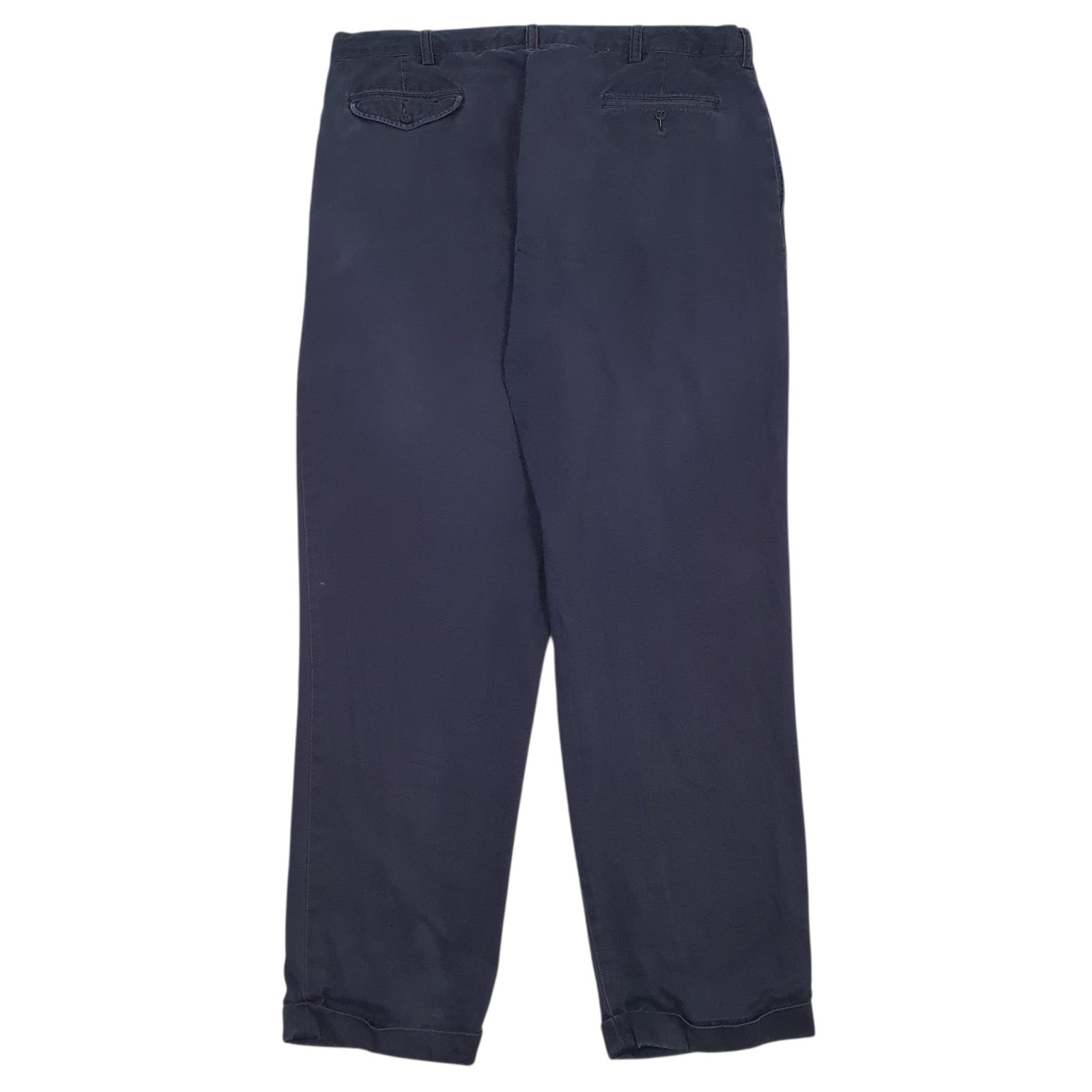 Mens Navy Polo Ralph Lauren Pleated  Trousers