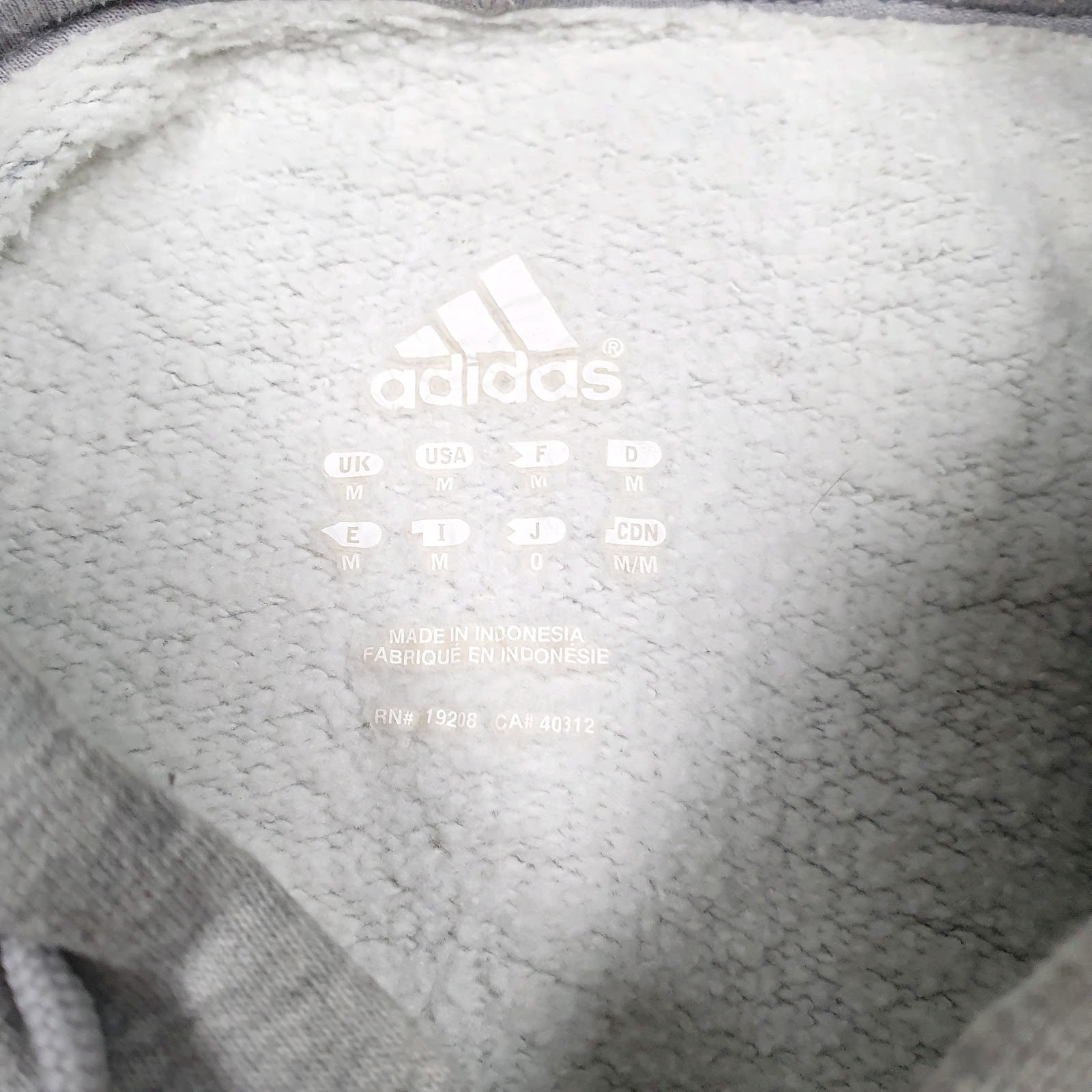 Mens Grey Adidas  Hoodie Jumper