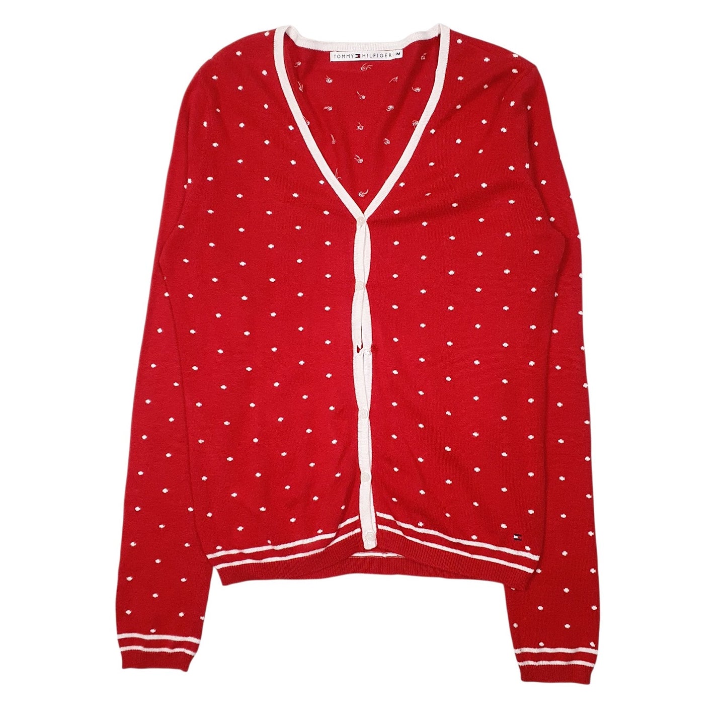 Womens Red Tommy Hilfiger  Cardigan Jumper