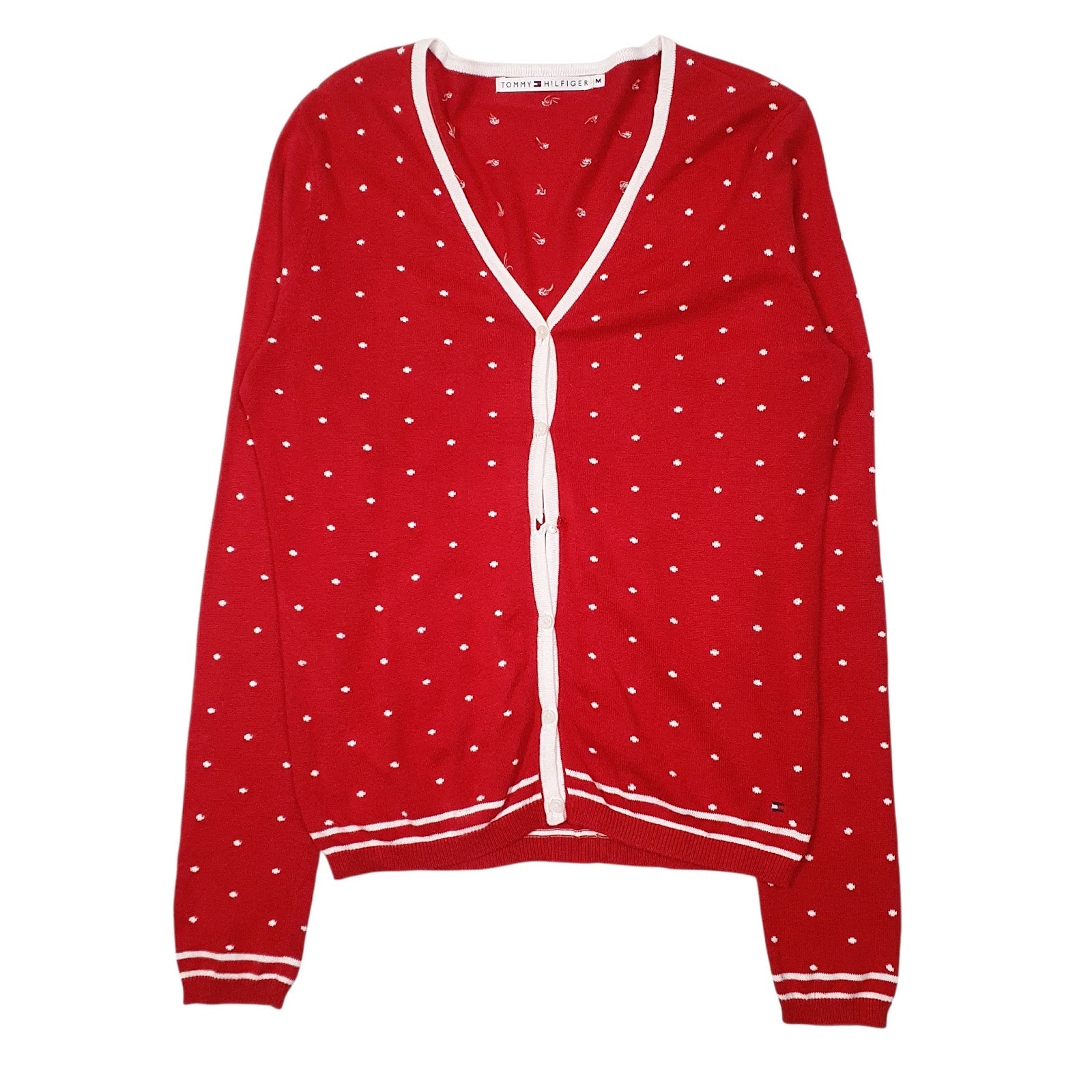 Womens Red Tommy Hilfiger  Cardigan Jumper