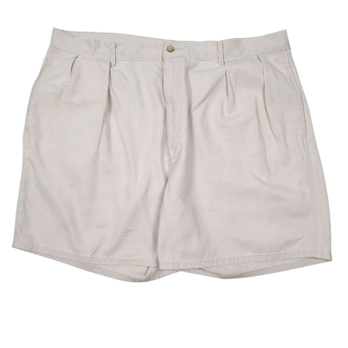 Mens Beige Polo Ralph Lauren Vintage 90s Made In USA Pleated Denim Shorts