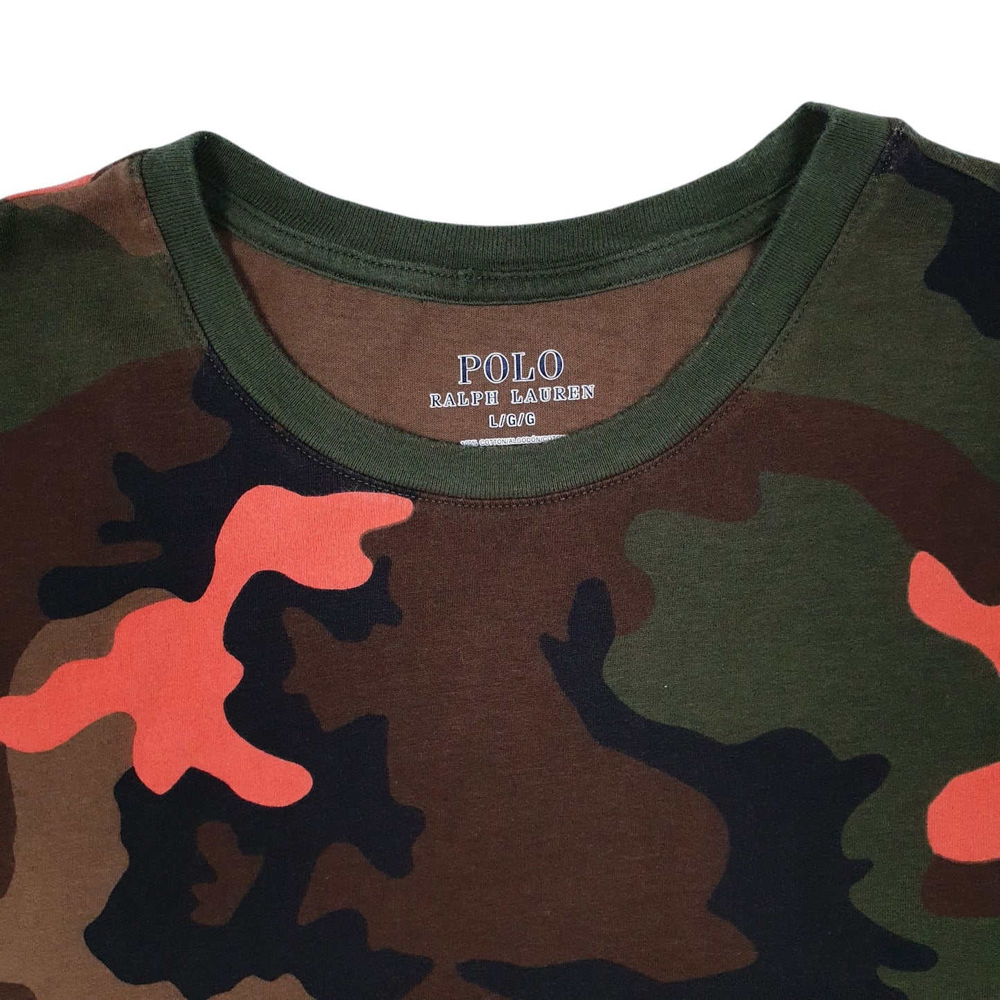 Mens Green Polo Ralph Lauren Camo Camouflage  T Shirt