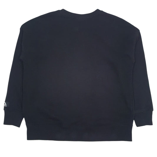 Mens Black Reebok Spellout Crewneck Jumper