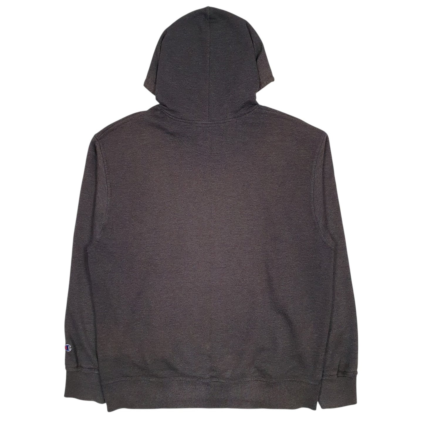 Mens Grey Champion Spellout Hoodie Jumper
