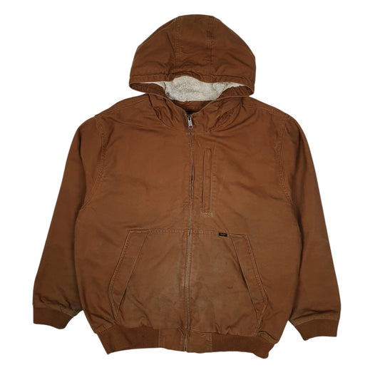 Mens Brown Lee Sherpa Lined Active Hoodie Coat