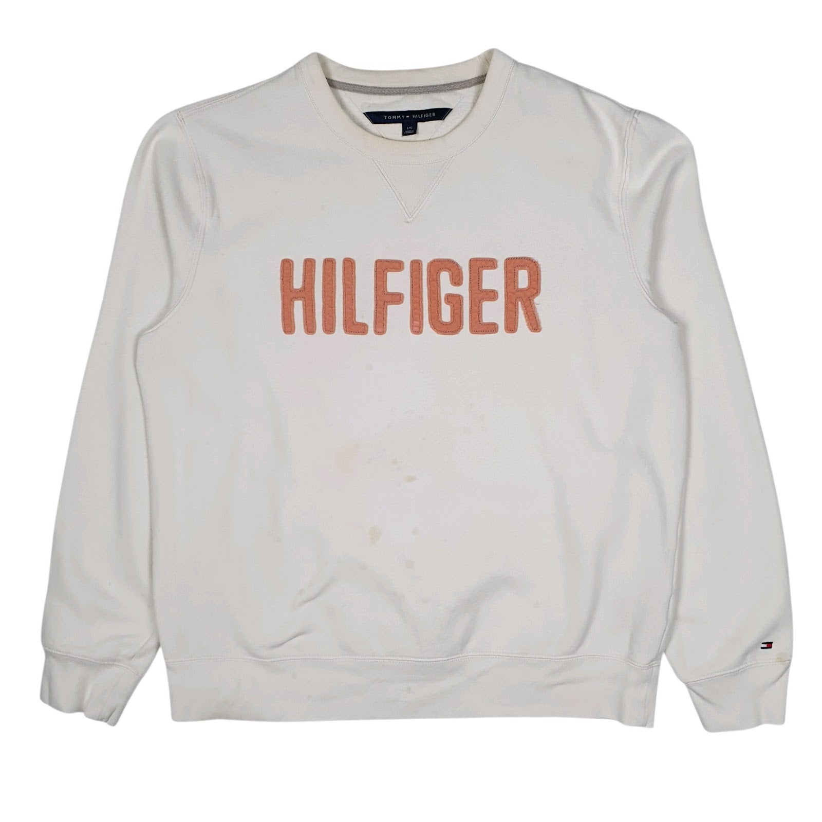 Mens White Tommy Hilfiger  Crewneck Jumper