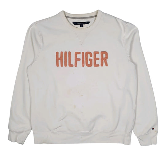 Mens White Tommy Hilfiger  Crewneck Jumper