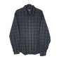 Mens Navy Eddie Bauer Heavyweight Plaid Flannel Long Sleeve Shirt