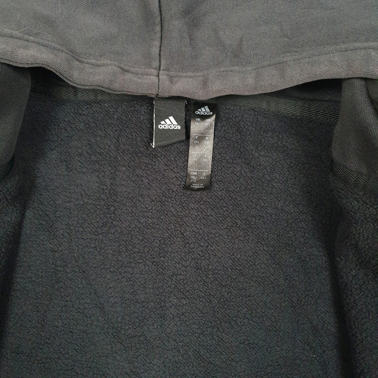 Mens Black Adidas Hoodie Full Zip Jumper