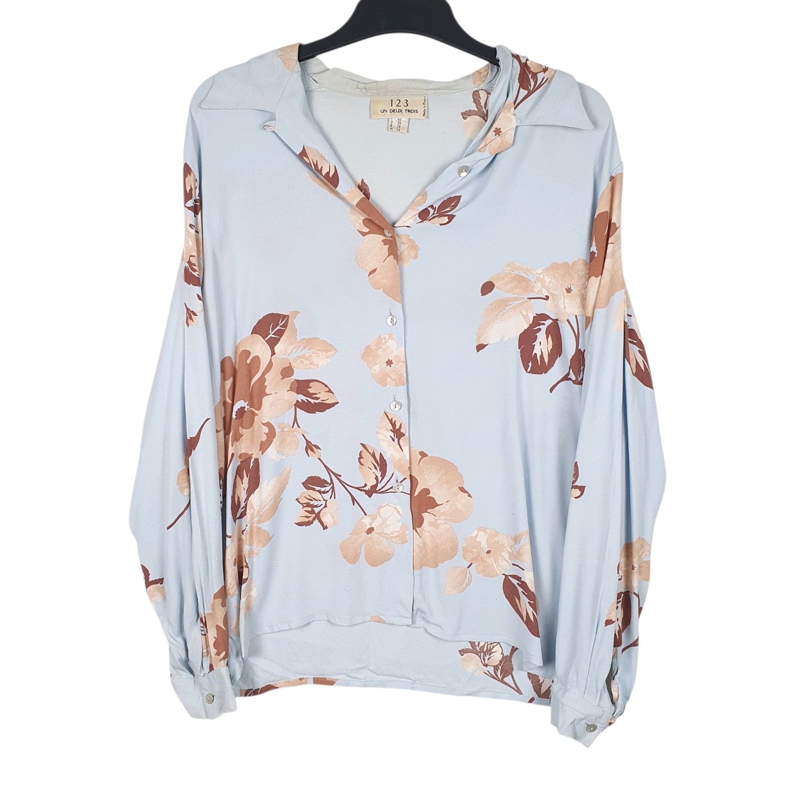Womens Blue 1.2.3  Long Sleeve Shirt