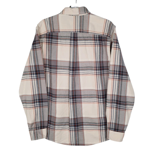 Mens Grey Eddie Bauer Heavyweight Plaid Flannel  Shirt