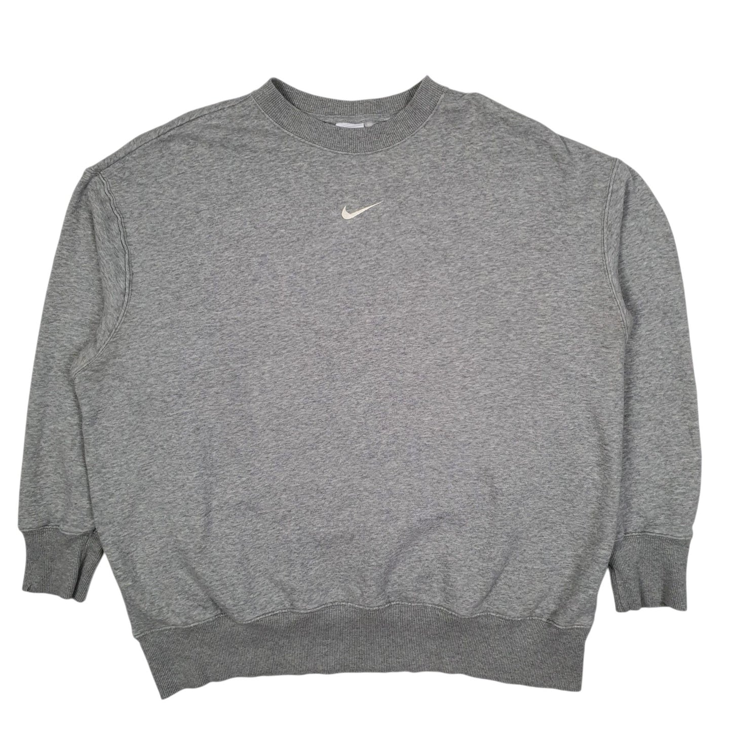 Womens Grey Nike Baggy Oversized Crewneck Jumper