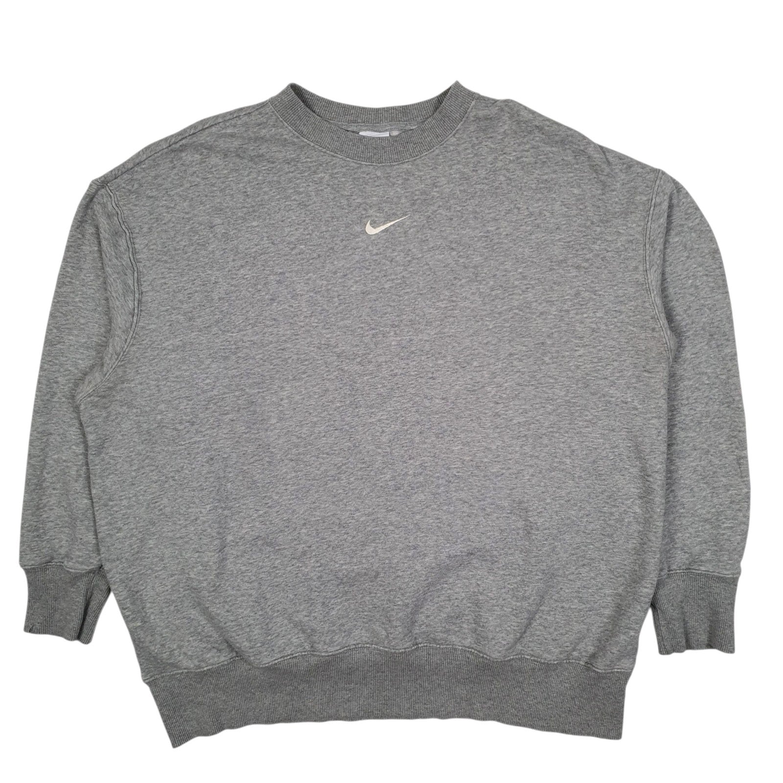Womens Grey Nike Baggy Oversized Crewneck Jumper