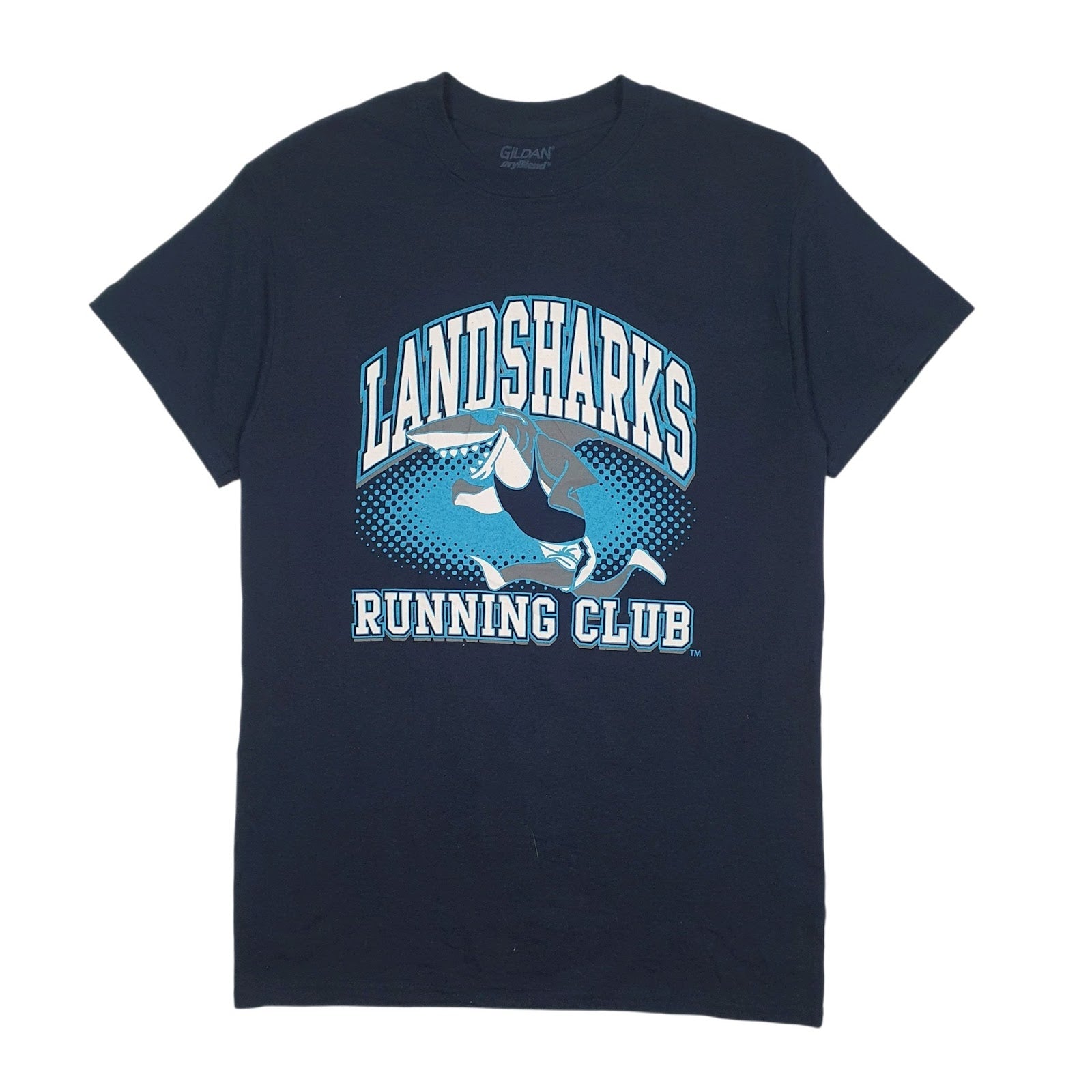 Mens Navy Gildan Landsharks Running Club Short Sleeve T Shirt