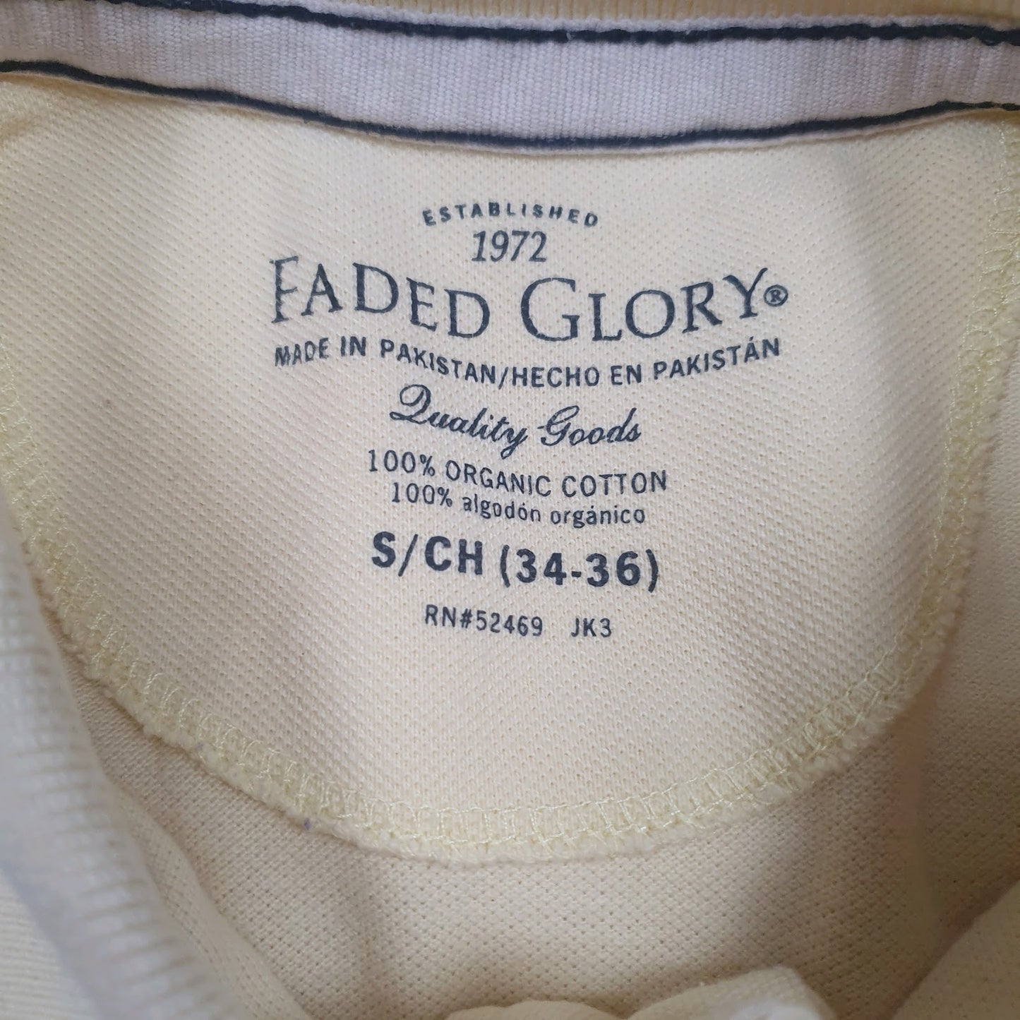 Mens Yellow Faded Glory   Polo Shirt