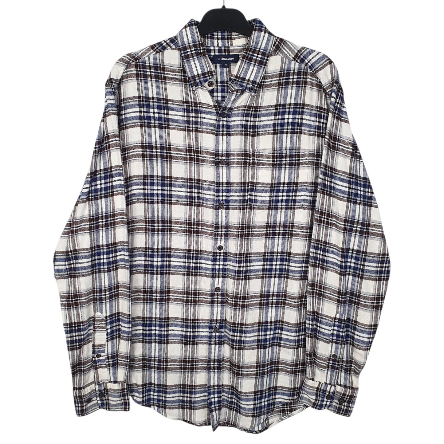 Mens White Croft & Barrow Flannel Long Sleeve Shirt